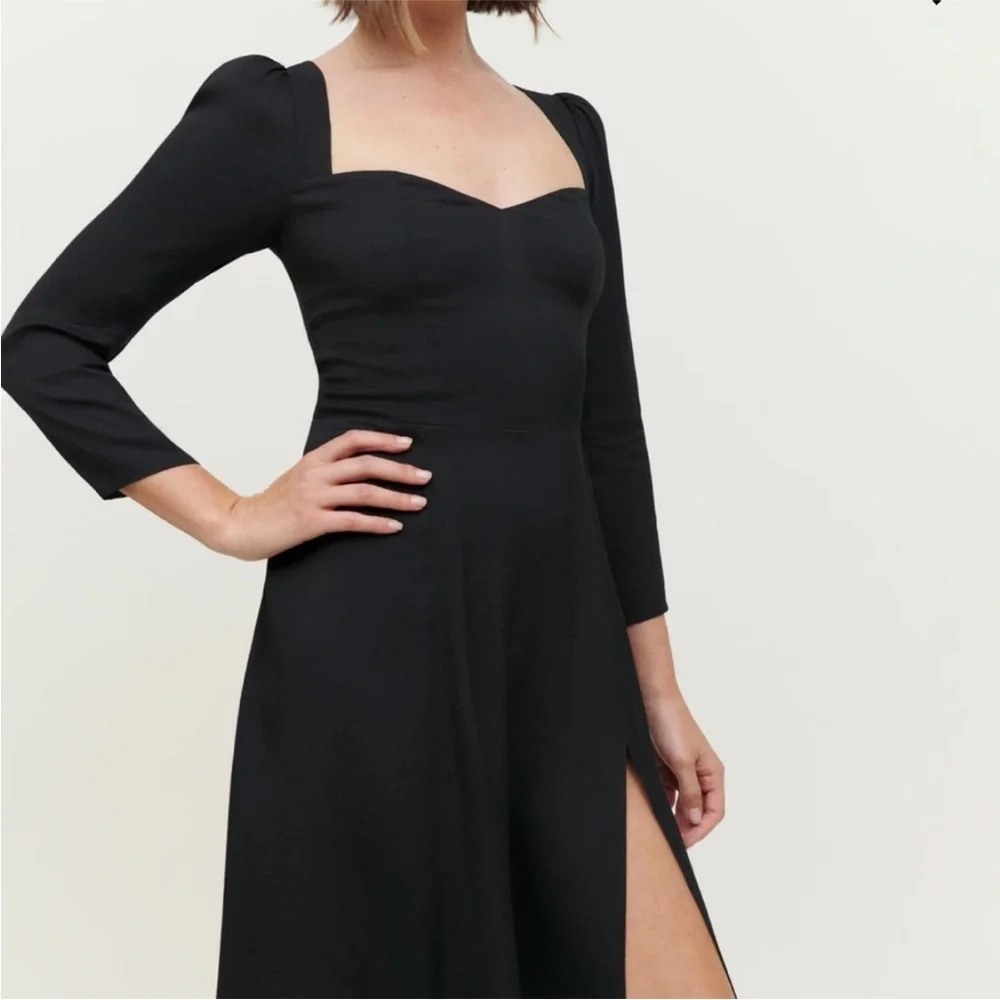 Reformation Mara Dress Black NEW - Picture 3 of 11